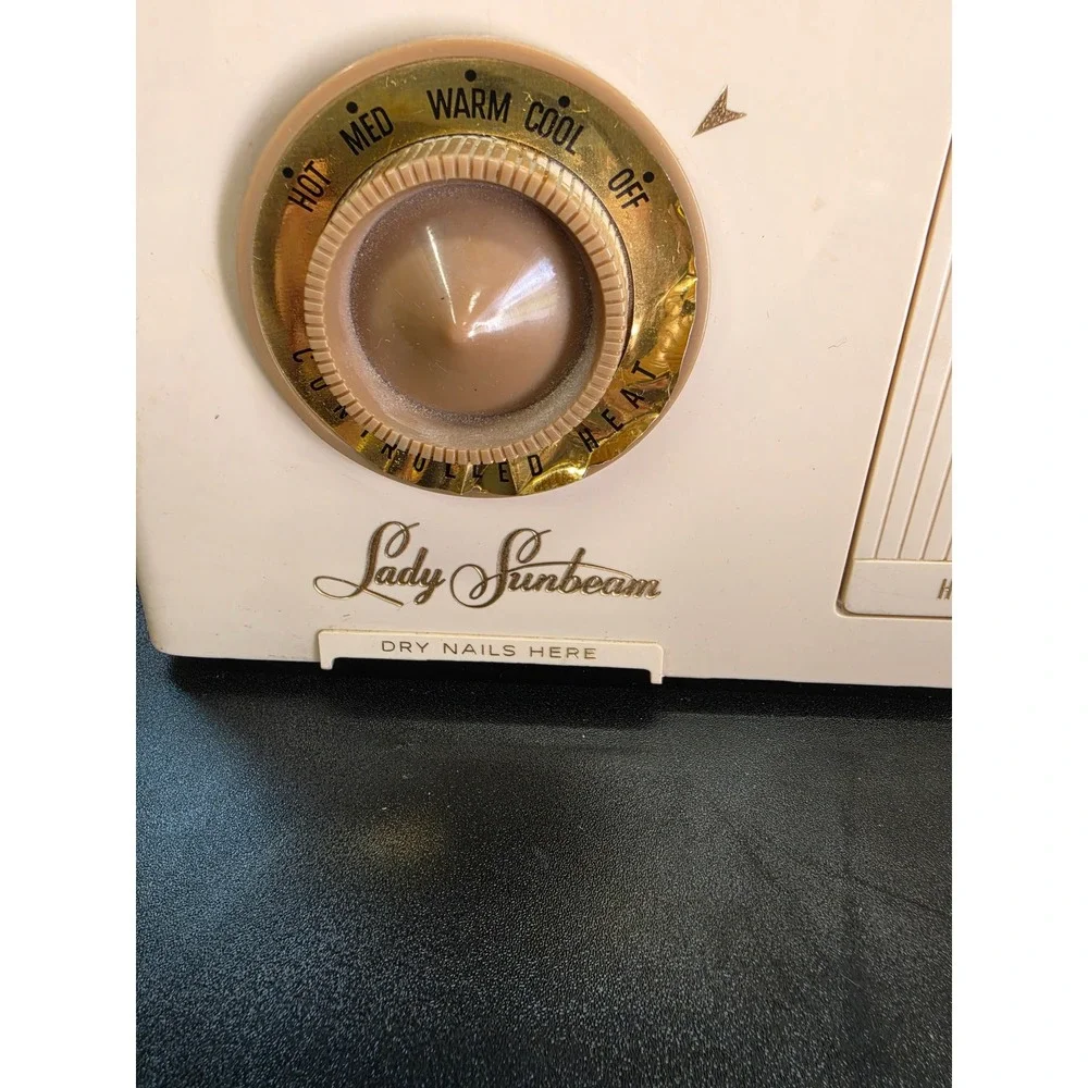 Vintage Lady Sunbeam Hair Dryer Model Cream Portable Nail Dryer 1957 Retro-WORKS